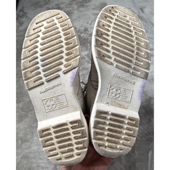 Dr. Martens White Mono Painter Pascal 1460 8 Eye Boots Womens Size 7 Mens 6 Rare - Picture 6 of 11